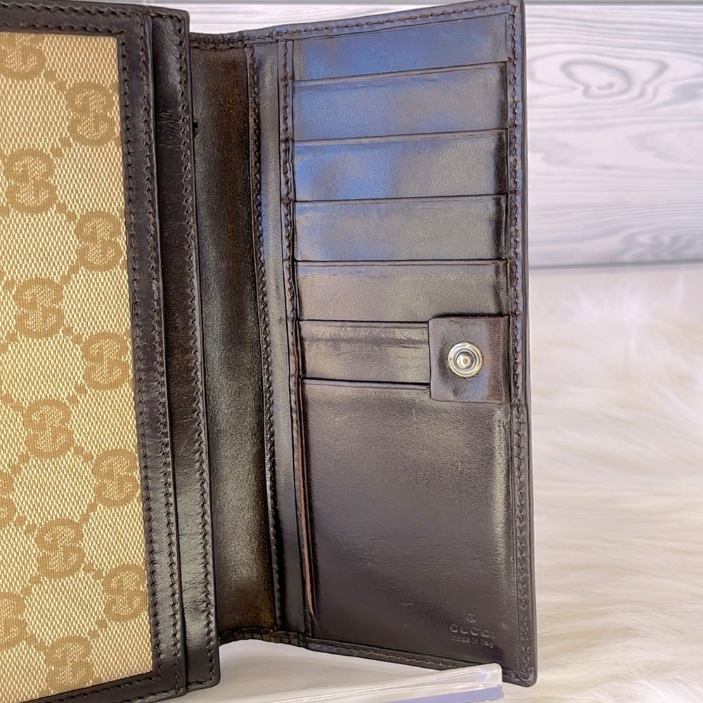 Gucci Monogram Canvas Long Fold Wallet - Picture 7 of 16